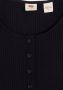 Levi's Zwart Katoenen T-Shirt met Knoopsluiting Black Dames - Thumbnail 11