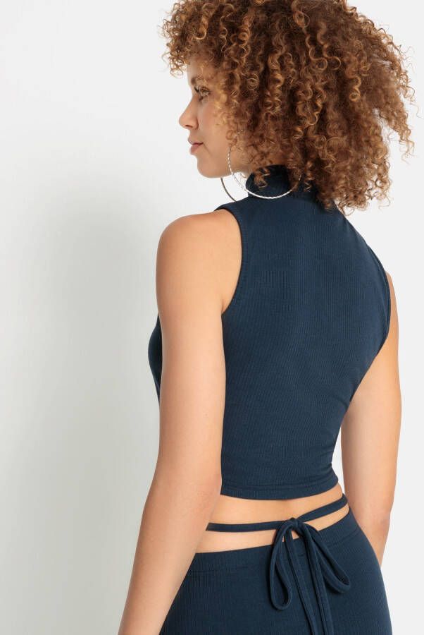 LSCN by LASCANA Crop-top met opstaande kraag