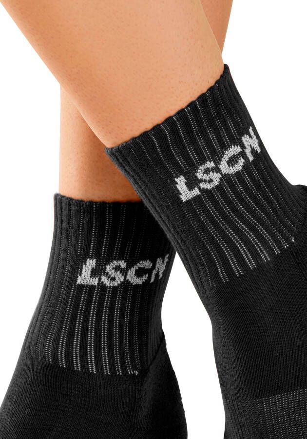 LSCN by LASCANA Tennissokken met badstof halve voet (set 2 paar)