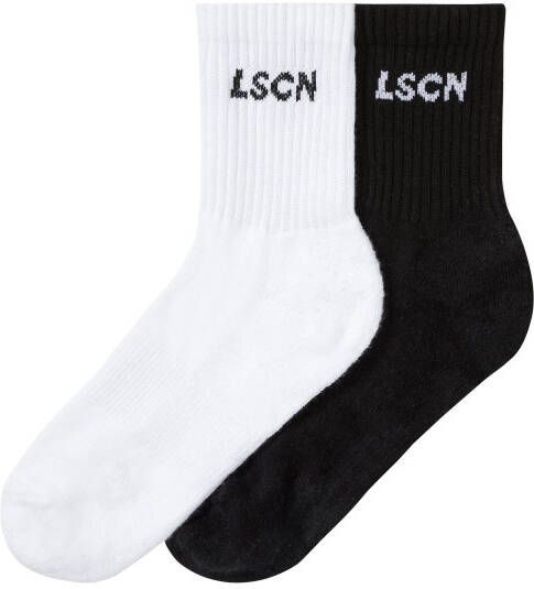 LSCN by LASCANA Tennissokken met badstof halve voet (set 2 paar)