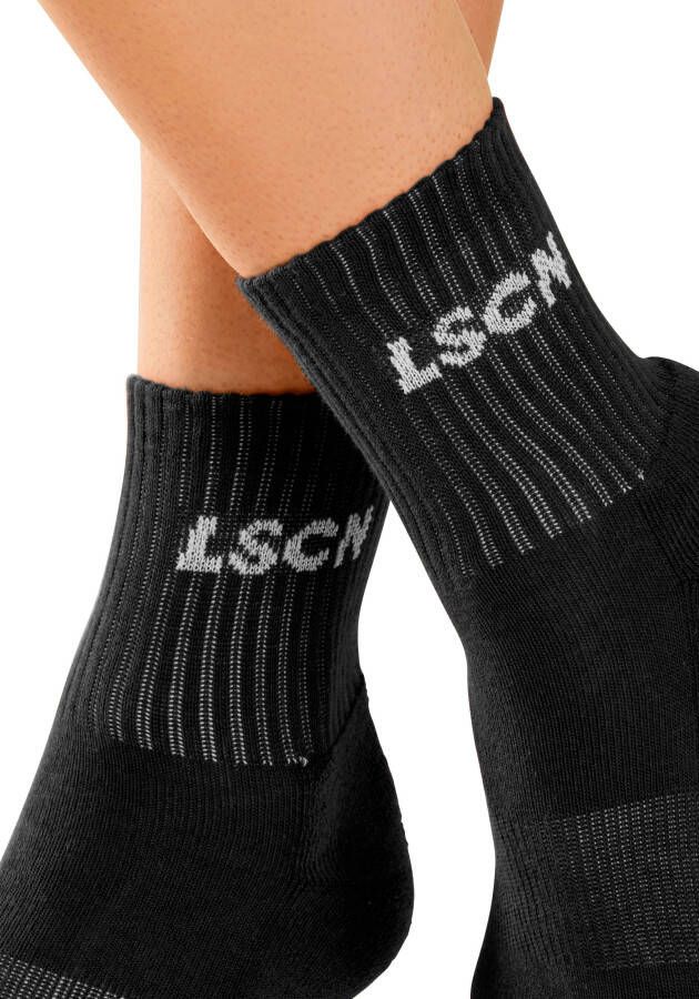 LSCN by LASCANA Tennissokken met badstof halve voet (set 2 paar)