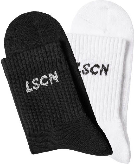 LSCN by LASCANA Tennissokken met badstof halve voet (set 2 paar)