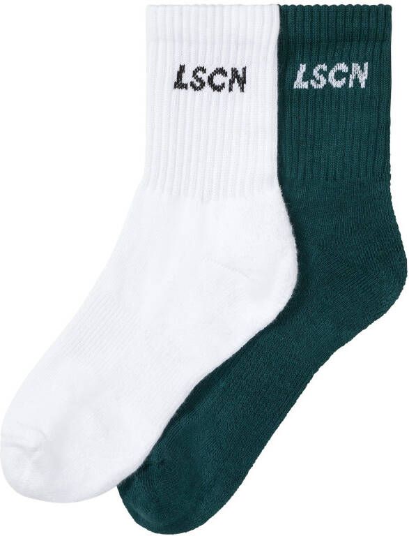 LSCN by LASCANA Tennissokken met badstof halve voet (set 2 paar)