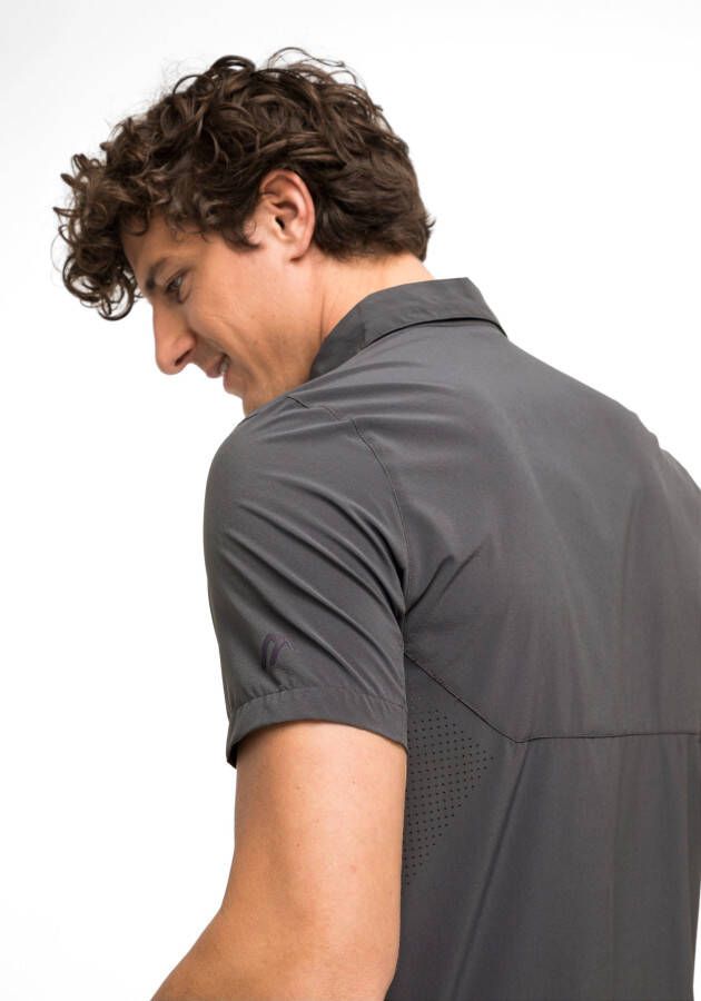 Maier Sports Functioneel shirt Sinnes Tec MS S Licht elastisch trekkingoverhemd met zonnekraag
