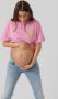 Mamalicious zwangerschapsshirt MLFERIDA met biologisch katoen roze T-shirt XL - Thumbnail 4