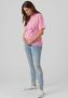 Mamalicious zwangerschapsshirt MLFERIDA met biologisch katoen roze T-shirt XL - Thumbnail 5