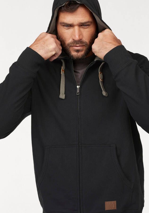 Man's World Capuchonsweatvest met contrastkleurige voering