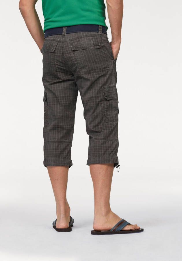 Man's World Cargobermuda in 3 4-lengte met een trendy ruitmotief