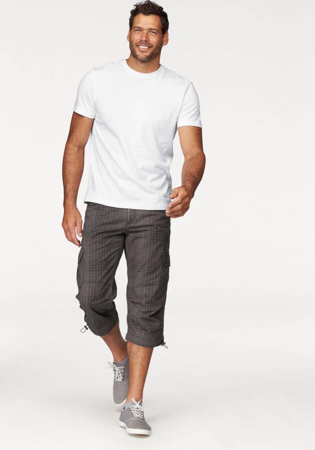 Man's World Cargobermuda in 3 4-lengte met een trendy ruitmotief