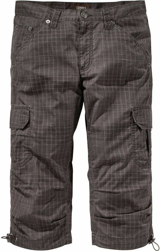 Man's World Cargobermuda in 3 4-lengte met een trendy ruitmotief