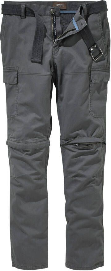 Man's World Cargobroek met zip-offfunctie (set Met riem)
