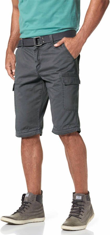 Man's World Cargobroek met zip-offfunctie (set Met riem)