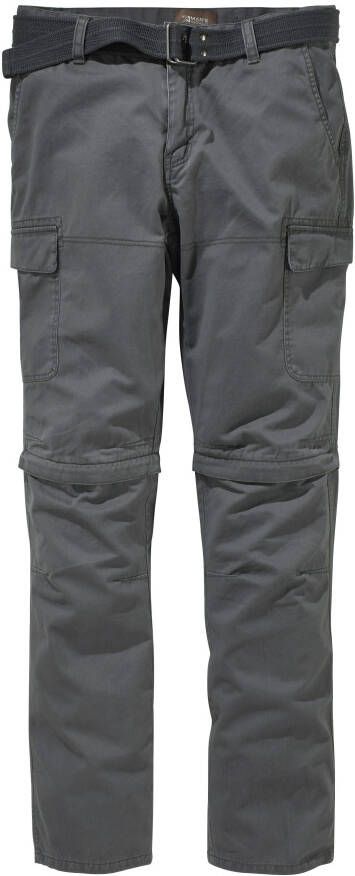 Man's World Cargobroek met zip-offfunctie (set Met riem)