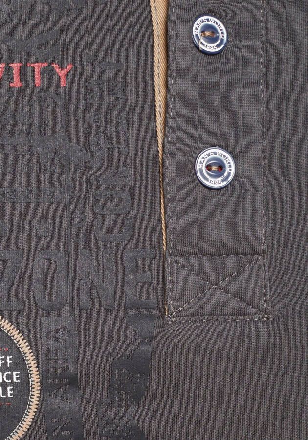 Man's World Henleyshirt Korte mouwen casual pasvorm bedrukt ronde hals casual