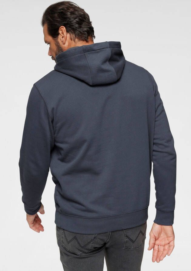 Man's World Hoodie lange mouwen losse pasvorm effen met capuchon
