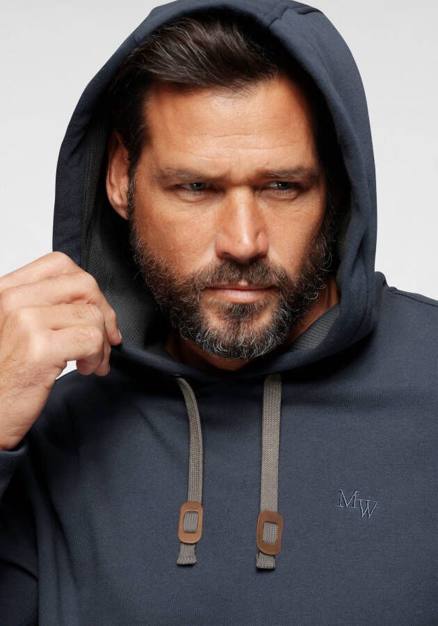 Man's World Hoodie lange mouwen losse pasvorm effen met capuchon