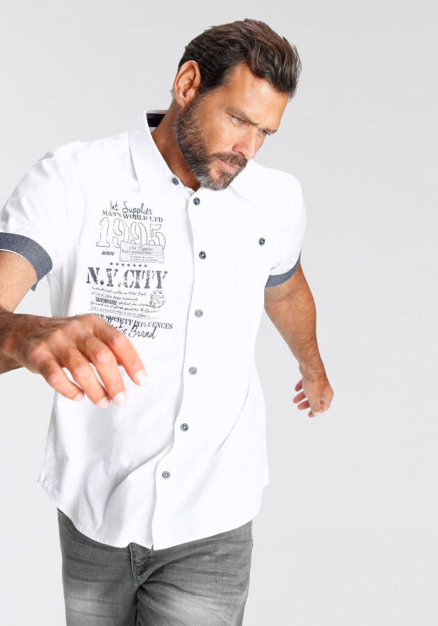 Man's World Overhemd met korte mouwen met print