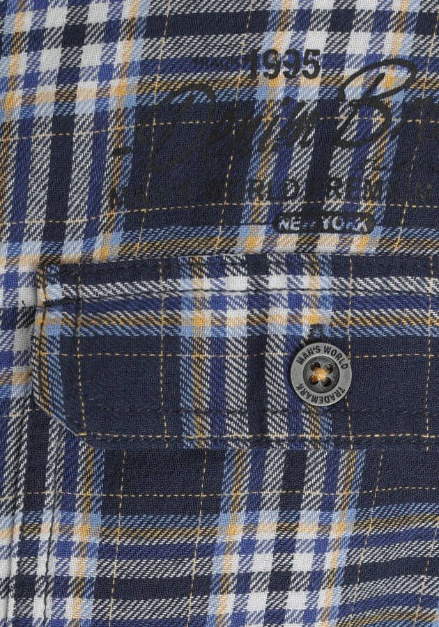 Man's World Overhemd met korte mouwen met kleine print op de borst