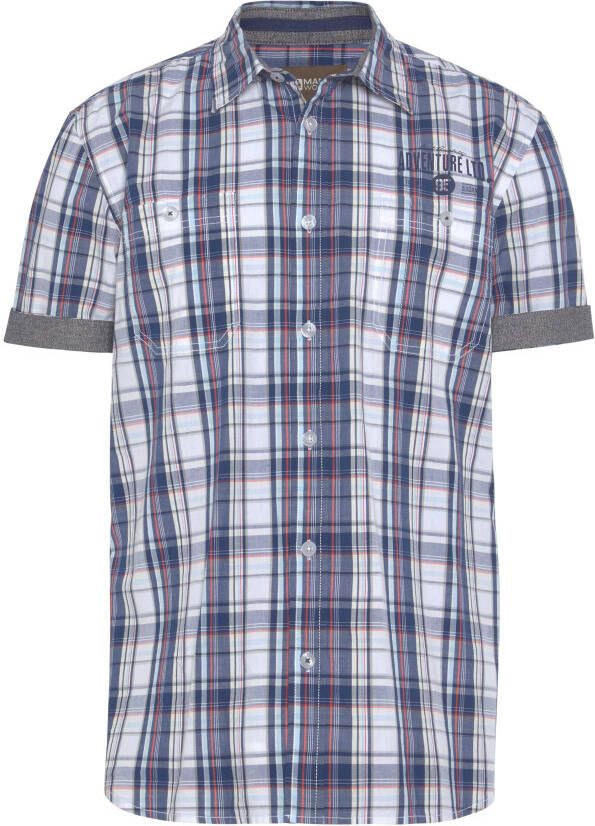 Man's World Overhemd met korte mouwen met kleine print op de borst