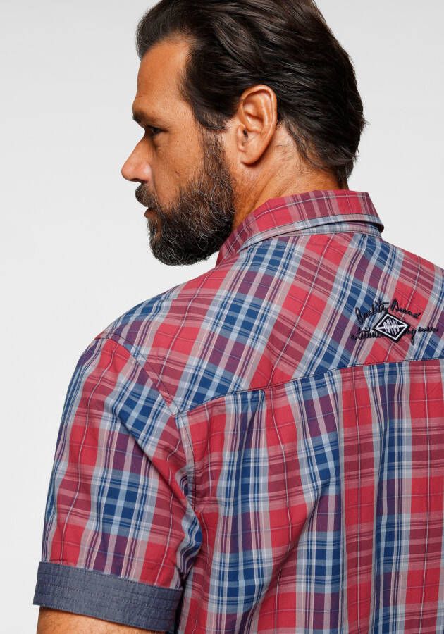 Man's World Overhemd met korte mouwen met print en borduursel