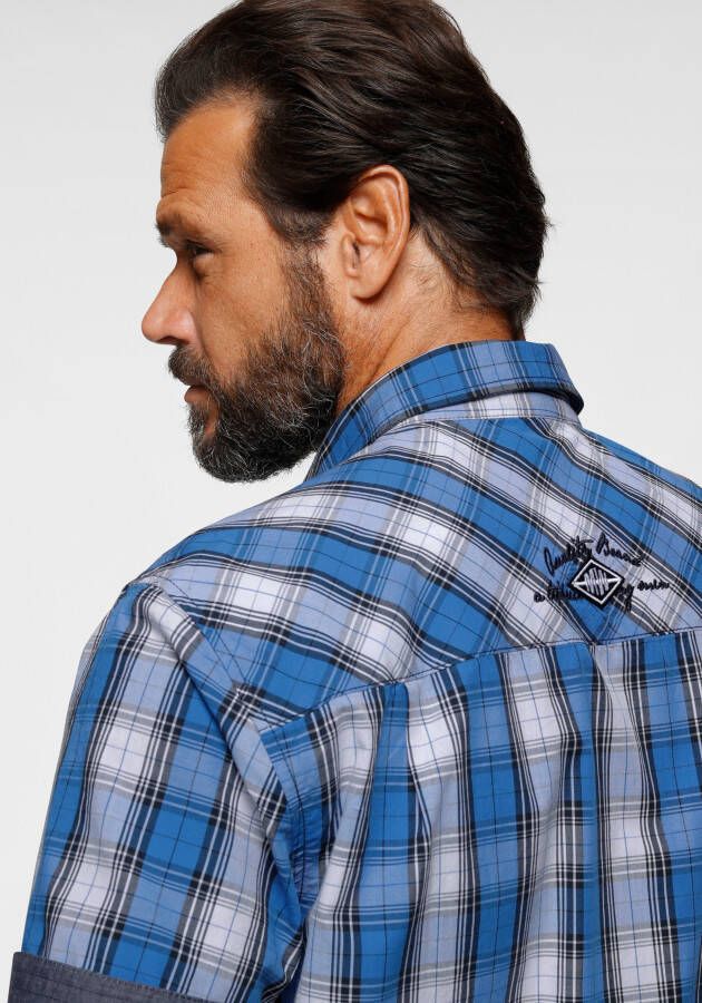 Man's World Overhemd met korte mouwen met print en borduursel