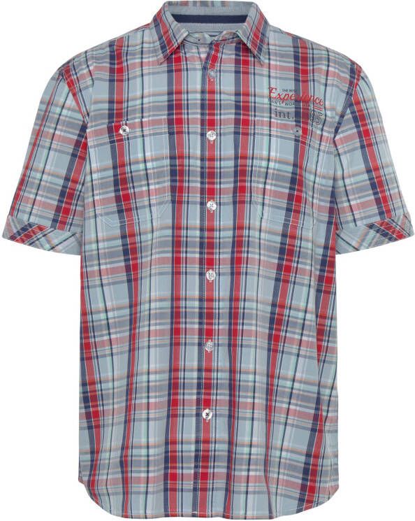 Man's World Overhemd met korte mouwen met kleine print op de borst