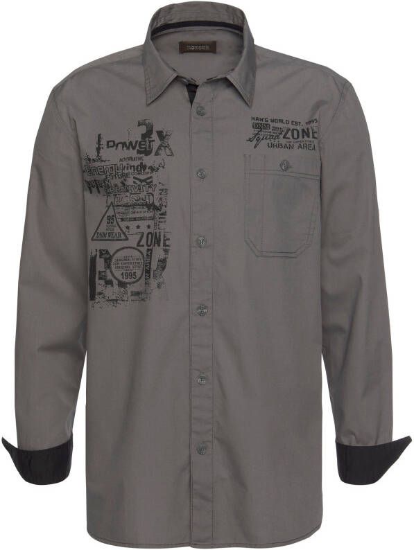 Man's World Overhemd met lange mouwen met contrastkleurige print
