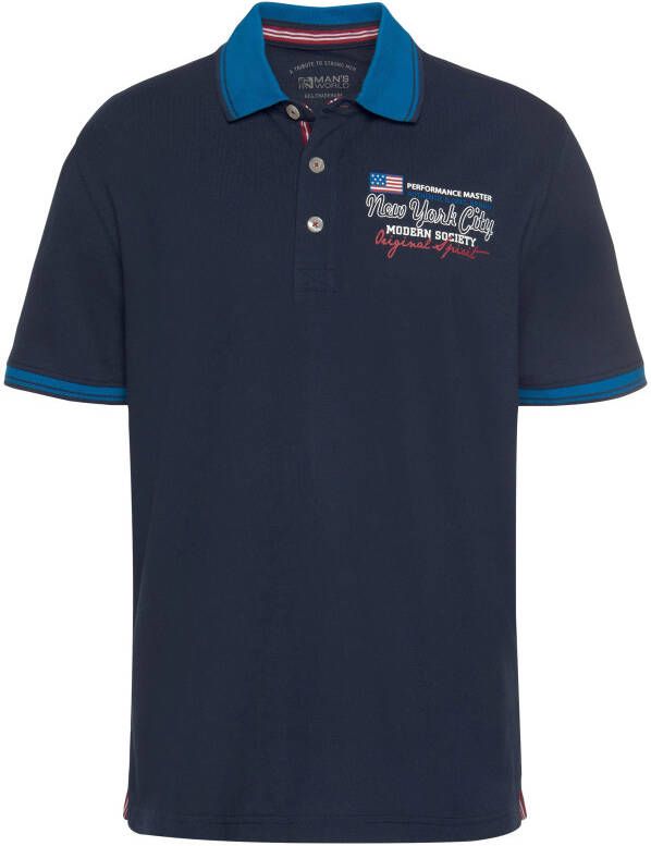 Man's World Poloshirt Korte mouwen casual pasvorm bedrukt polokraag