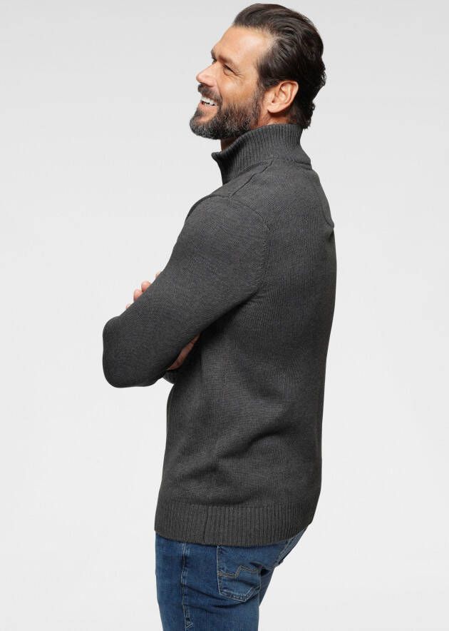 Man's World Schipperstrui Tot XL met een ritssluiting bij de kraag
