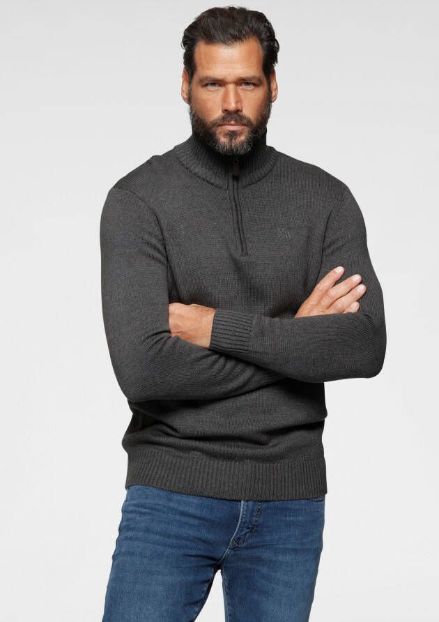 Man's World Schipperstrui Tot XL met een ritssluiting bij de kraag