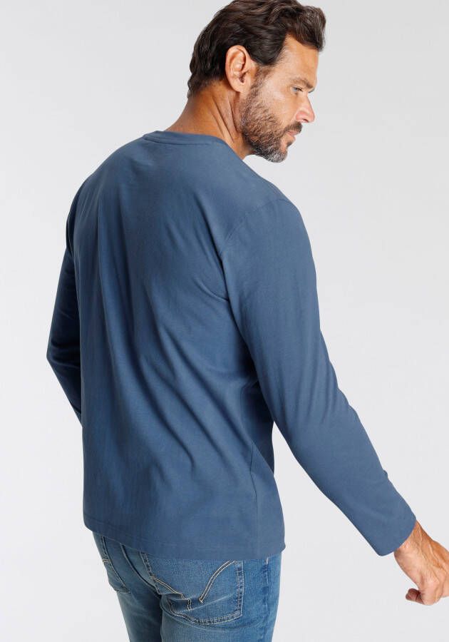 Man's World Shirt met lange mouwen Lange mouw bedrukt ronde halslijn van katoen