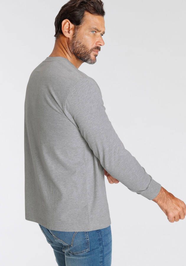 Man's World Shirt met lange mouwen Lange mouwen bedrukt van katoen en viscose met ribboordjes