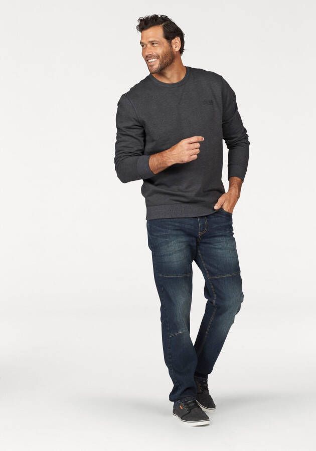 Man's World Sweatshirt Lange mouwen basic-stijl effen ronde hals