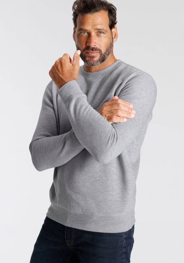 Man's World Sweatshirt Lange mouwen basic-stijl effen ronde hals
