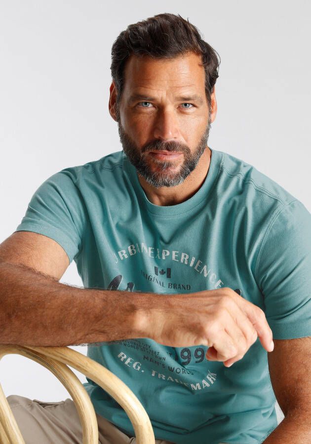 Man's World T-shirt Korte mouwen casual pasvorm van katoenmix onderhoudsvriendelijk