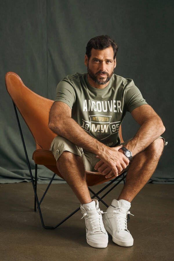 Man's World T-shirt Korte mouwen bedrukt ronde hals van katoen