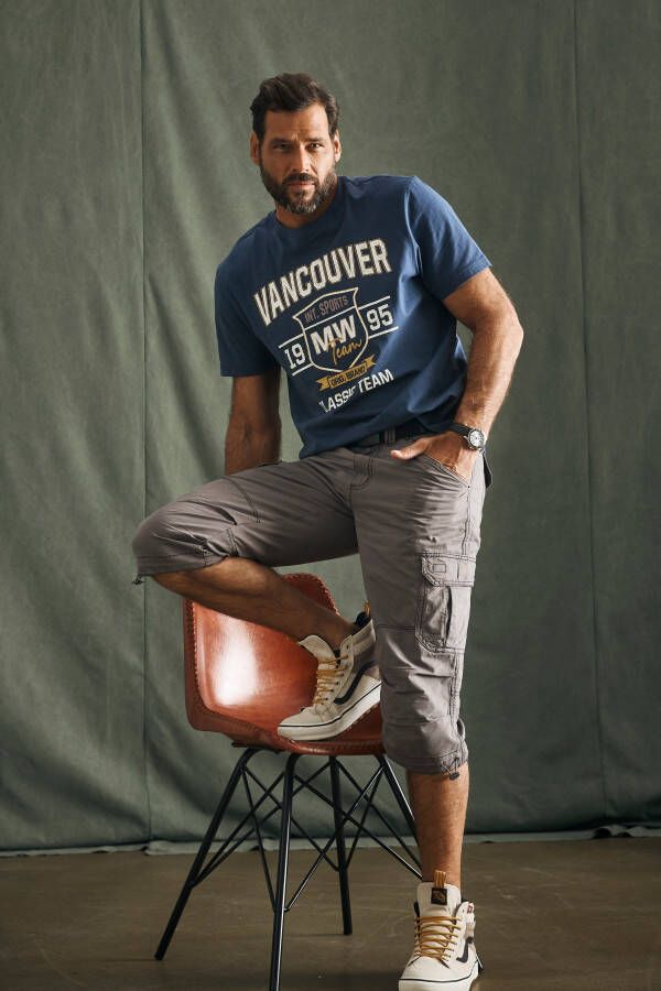 Man's World T-shirt Korte mouwen bedrukt ronde hals van katoen