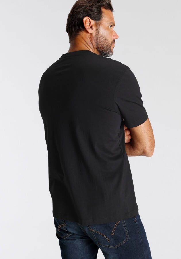 Man's World T-shirt Korte mouw met print ronde hals van katoen ook in grote maten