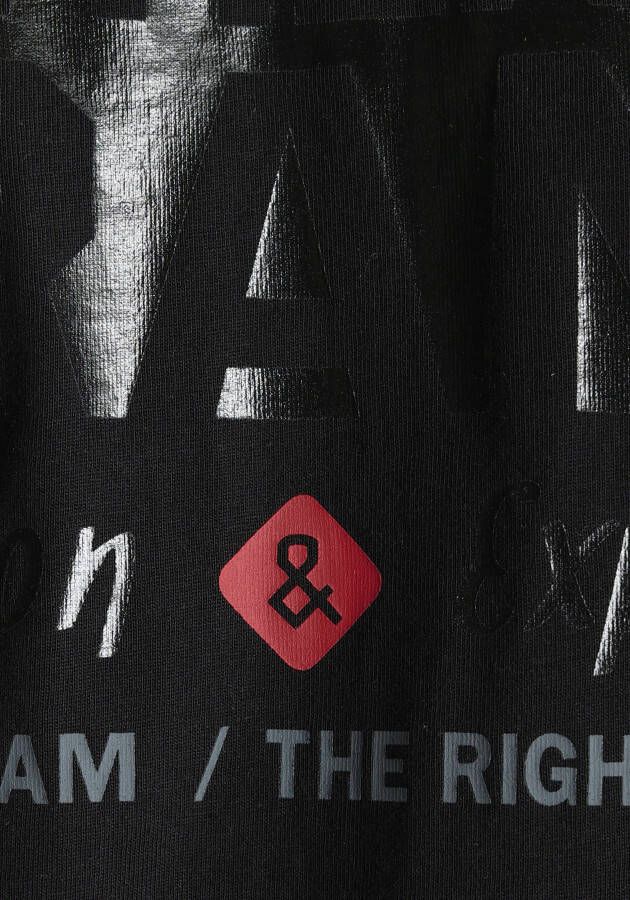 Man's World T-shirt Korte mouw met print ronde hals van katoen ook in grote maten