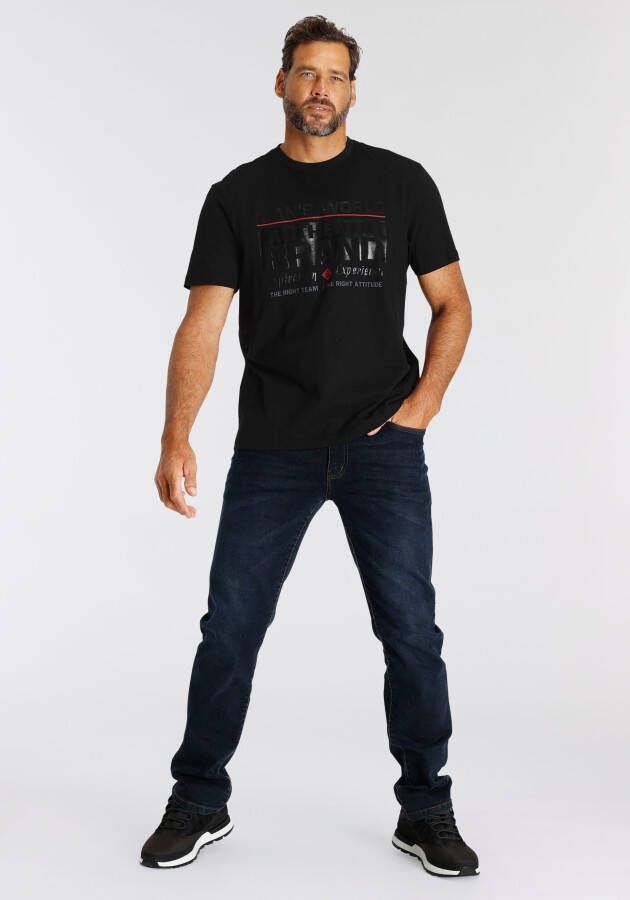 Man's World T-shirt Korte mouw met print ronde hals van katoen ook in grote maten