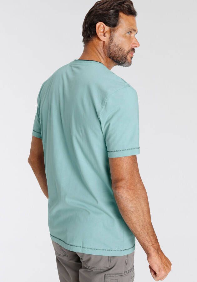 Man's World T-shirt Korte mouw casual pasvorm met coole print ronde hals