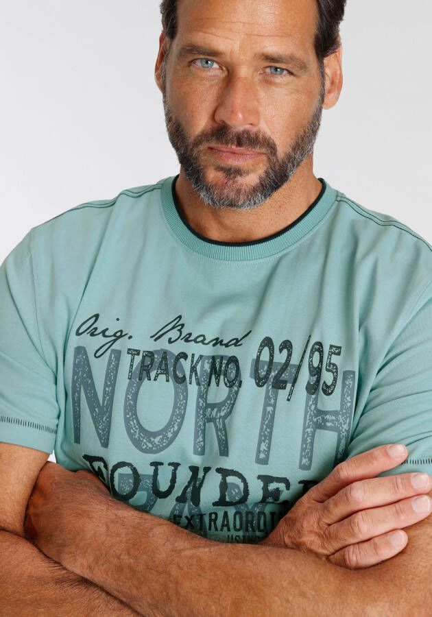 Man's World T-shirt Korte mouw casual pasvorm met coole print ronde hals