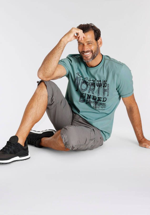 Man's World T-shirt Korte mouw casual pasvorm met coole print ronde hals