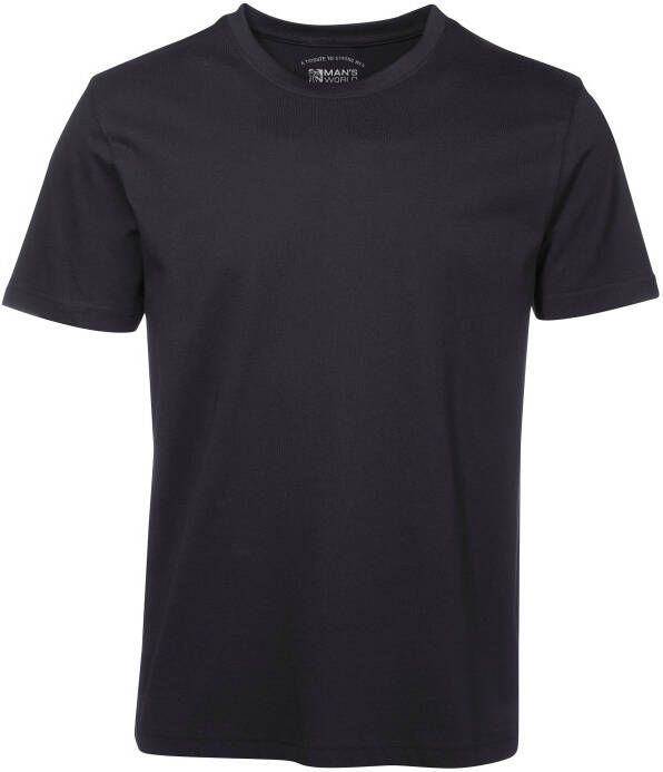 Man's World T-shirt Nieuwe kleuren! Korte mouw effen kleur ronde hals van katoen(3-delig Set van 3)
