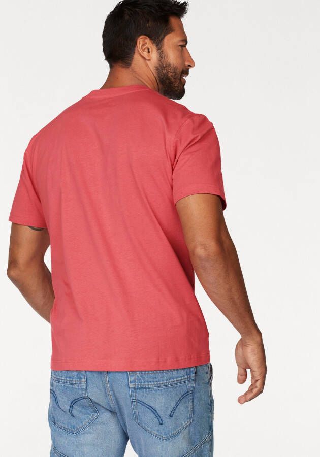 Man's World Shirt met ronde hals korte mouwen casual pasvorm bedrukt ronde hals
