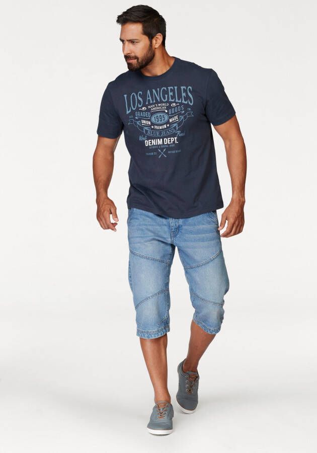 Man's World T-shirt Korte mouwen met print ronde hals van katoen
