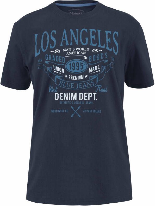 Man's World T-shirt Korte mouwen met print ronde hals van katoen