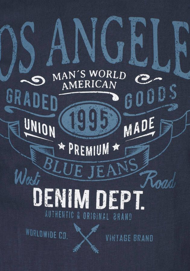 Man's World T-shirt Korte mouwen met print ronde hals van katoen