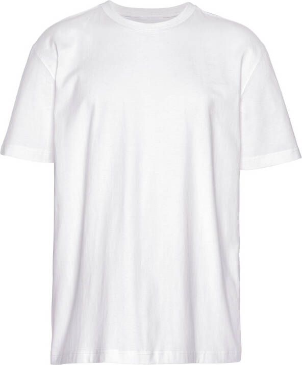 Man's World Shirt met ronde hals Korte mouwen regular fit effen ronde hals van katoen (5-delig Set van 5)