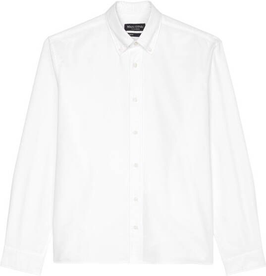 Marc O'Polo Overhemd met lange mouwen Button down collar long sleeves round hem met een stijlvol logoborduursel op borsthoogte